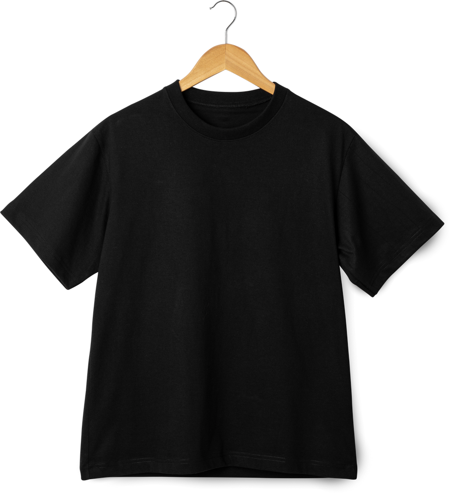 Black T shirt mockup hanging, Realistic t-shirt