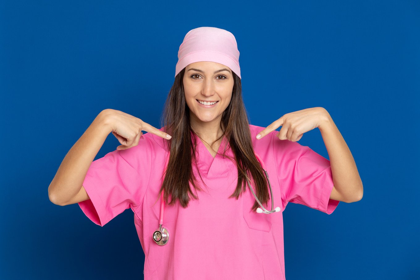 Young Doctor with a Pink Uniform